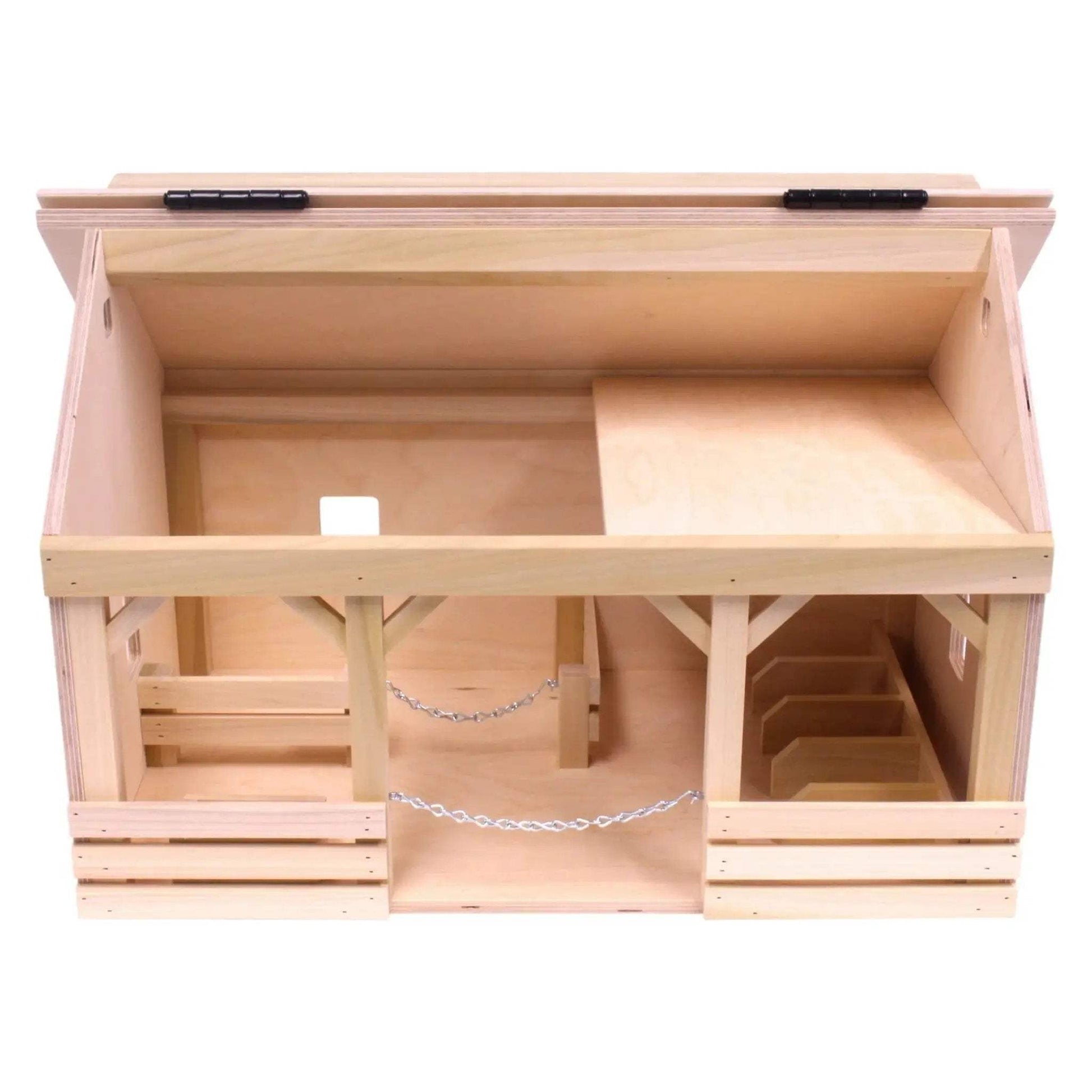 Large A-Frame Barn Toy with Hay Loft, Realistic Wooden Toy Barn - ToylandEU