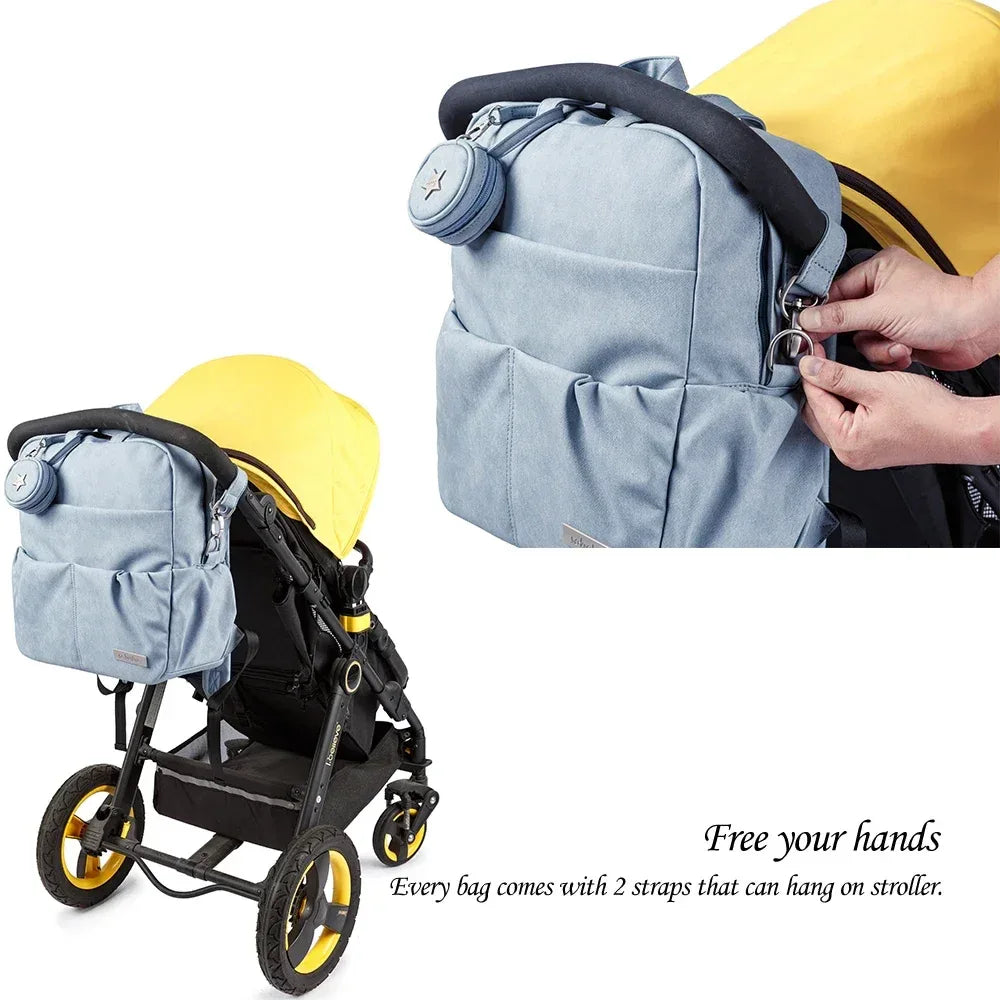 Large Capacity Waterproof Diaper Backpack With Pacifier Holder - ToylandEU