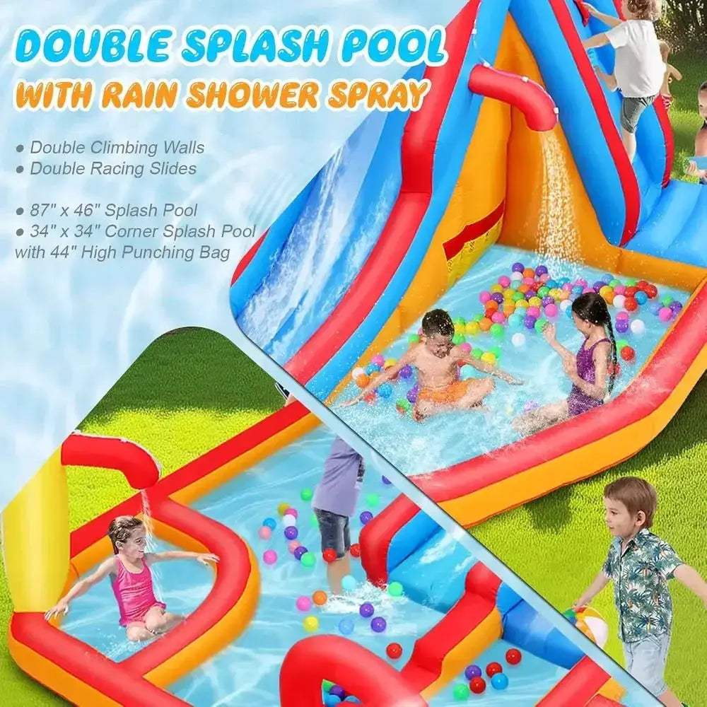Large Dual Lane Backyard Water Slide Obstacle Course - ToylandEU