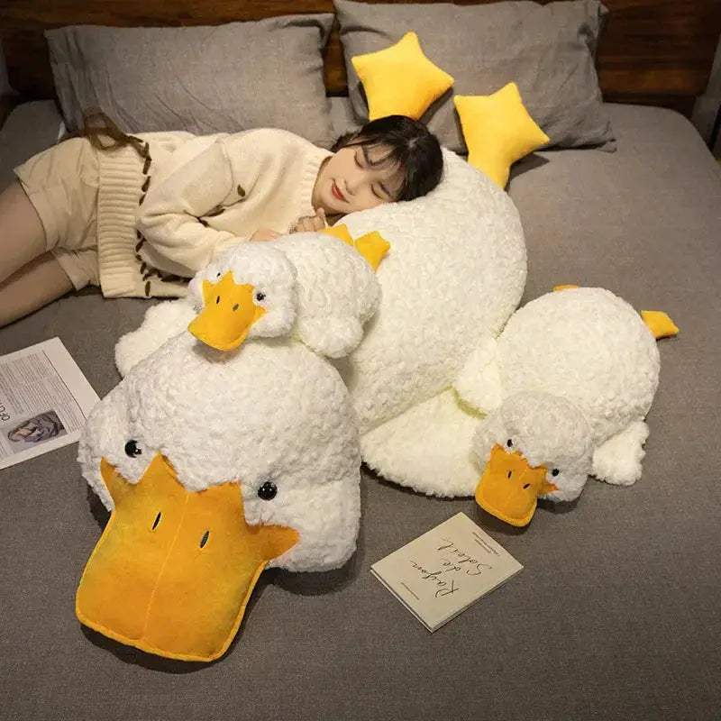 Large Duck Plush Toy Pillow Mat For Cozy Sleeping Cushion - ToylandEU