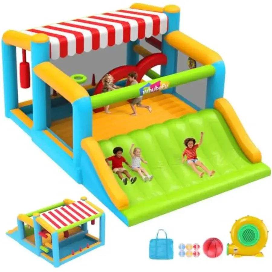Large Inflatable Obstacle Course Bounce House With XXL Slide - ToylandEU