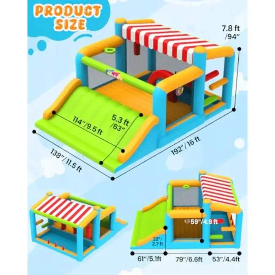 Large Inflatable Obstacle Course Bounce House With XXL Slide - ToylandEU