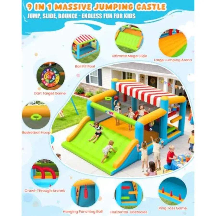 Large Inflatable Obstacle Course Bounce House With XXL Slide - ToylandEU