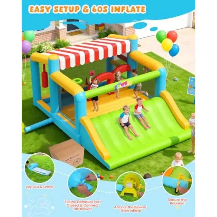 Large Inflatable Obstacle Course Bounce House With XXL Slide - ToylandEU