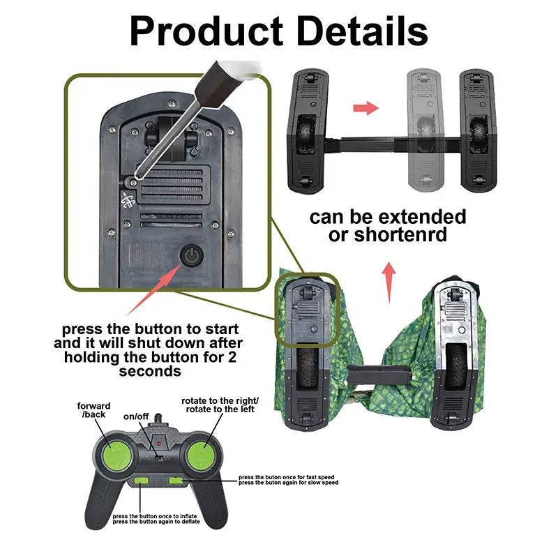 Large Inflatable Remote Control Dinosaur Toy with Electric Walking Feature for Kids and Birthday Parties - ToylandEU