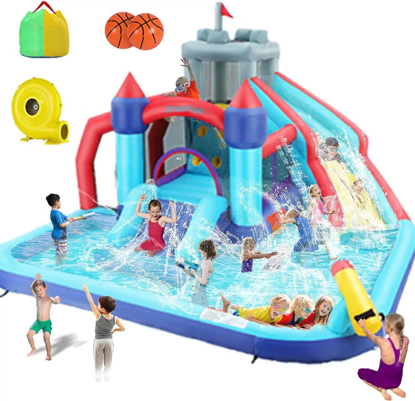 Large Inflatable Water Slide for Kids, 13x12FT Fun Combo - ToylandEU
