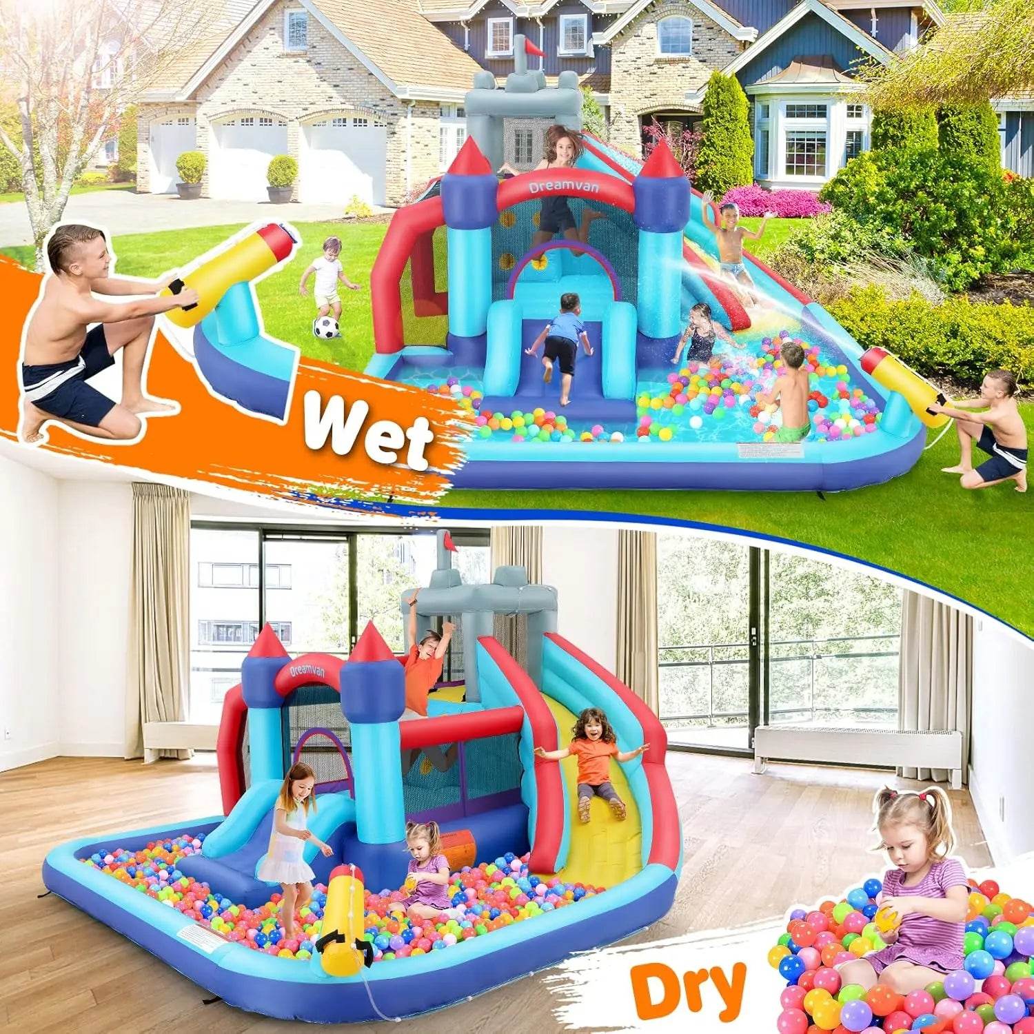 Large Inflatable Water Slide for Kids, 13x12FT Fun Combo - ToylandEU