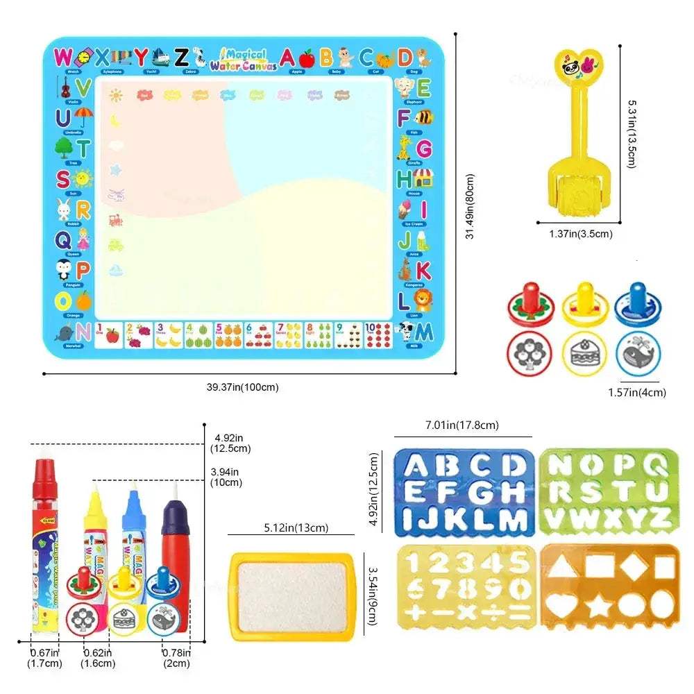 Large Magic Water Drawing Mat With Reusable Pens For Kids - ToylandEU