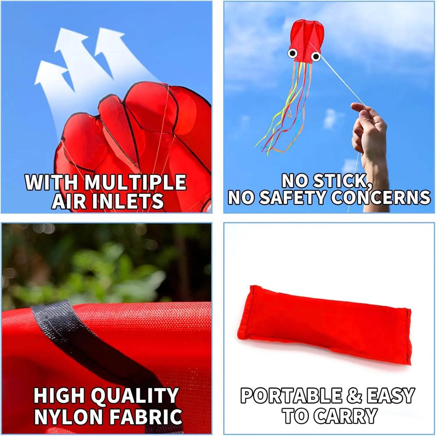 Large Octopus Kites Easy Flyer Kites with Long Tail Beach Kites - ToylandEU