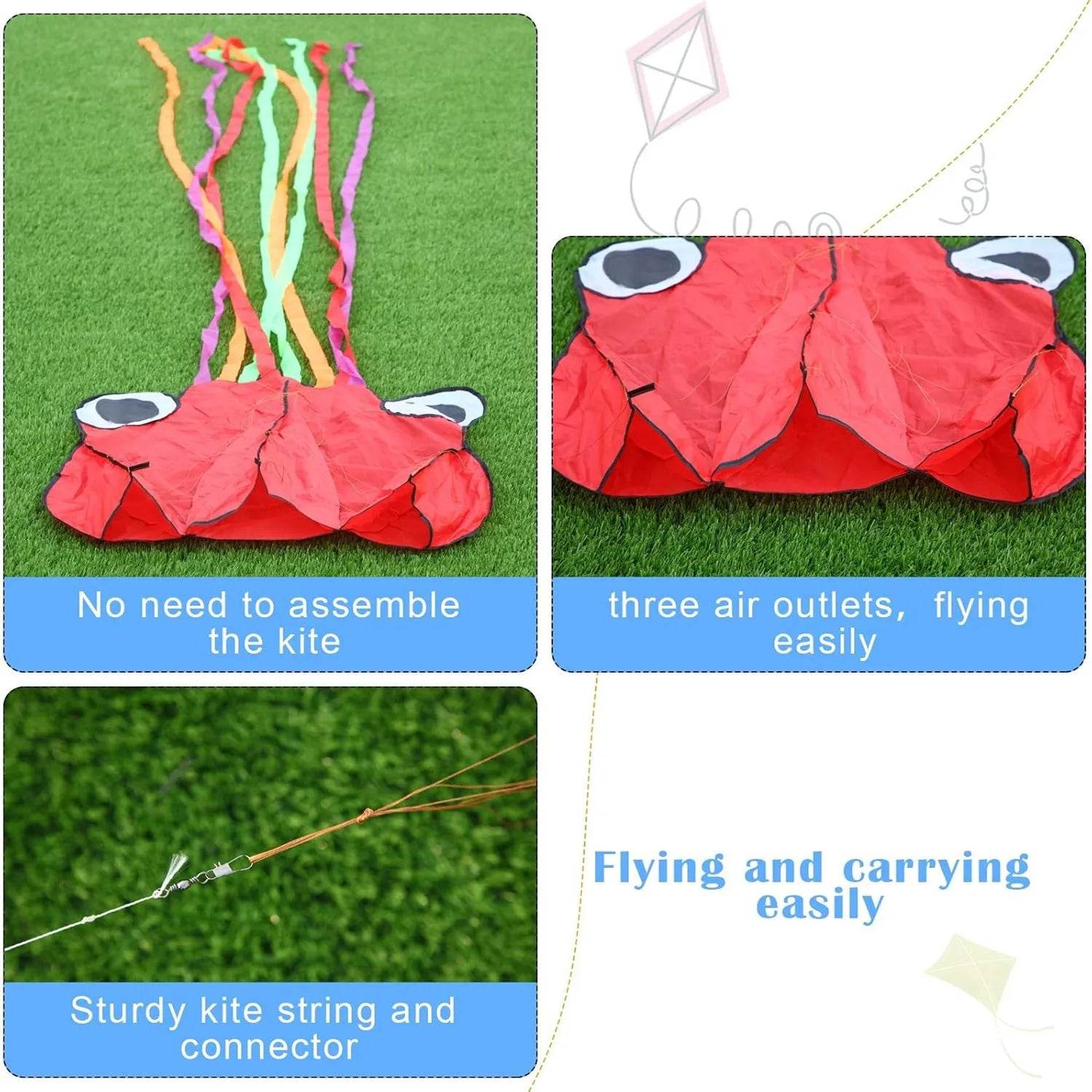 Large Octopus Kites Easy Flyer Kites with Long Tail Beach Kites - ToylandEU