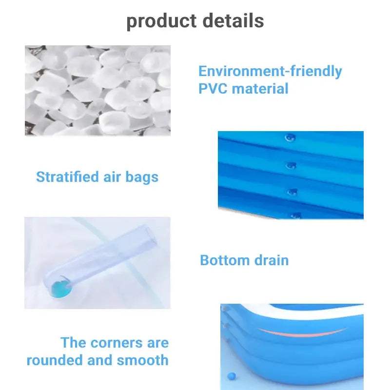  Inflatable Pool For Adults Large Rectangular Reinforced PVC -  ToylandEU™