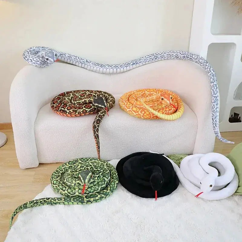 Large Simulation Python Boa Plush Snake Home Decor - ToylandEU