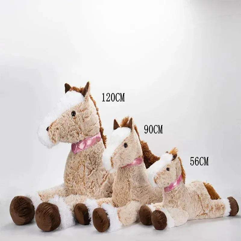 Large Size Lying Horse Plush Toy 56CM Soft Gift Premium - ToylandEU