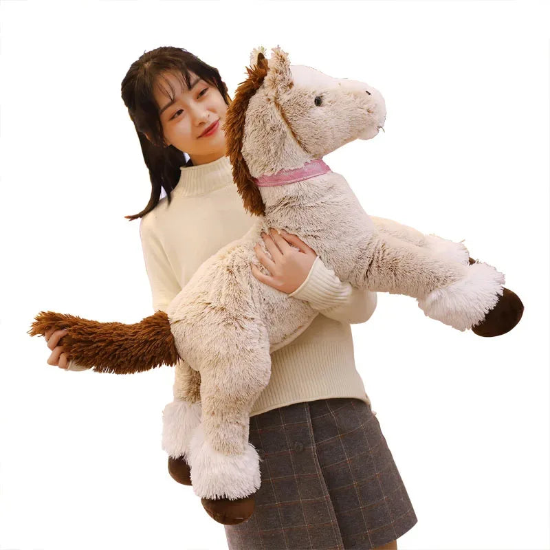 Large Size Lying Horse Plush Toy Soft Huggable Comfort - ToylandEU