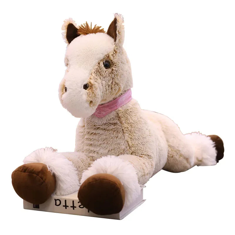 Large Size Lying Horse Plush Toy Soft Huggable Comfort - ToylandEU