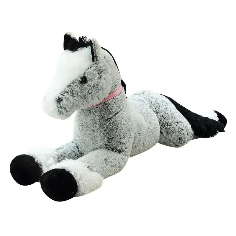 Large Size Lying Horse Plush Toy Soft Huggable Comfort - ToylandEU