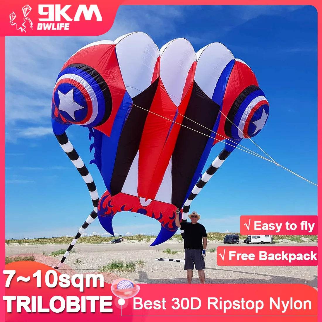 Large Trilobite Parafoil Kite for Exciting Outdoor Fun – 7㎡~16㎡ - ToylandEU