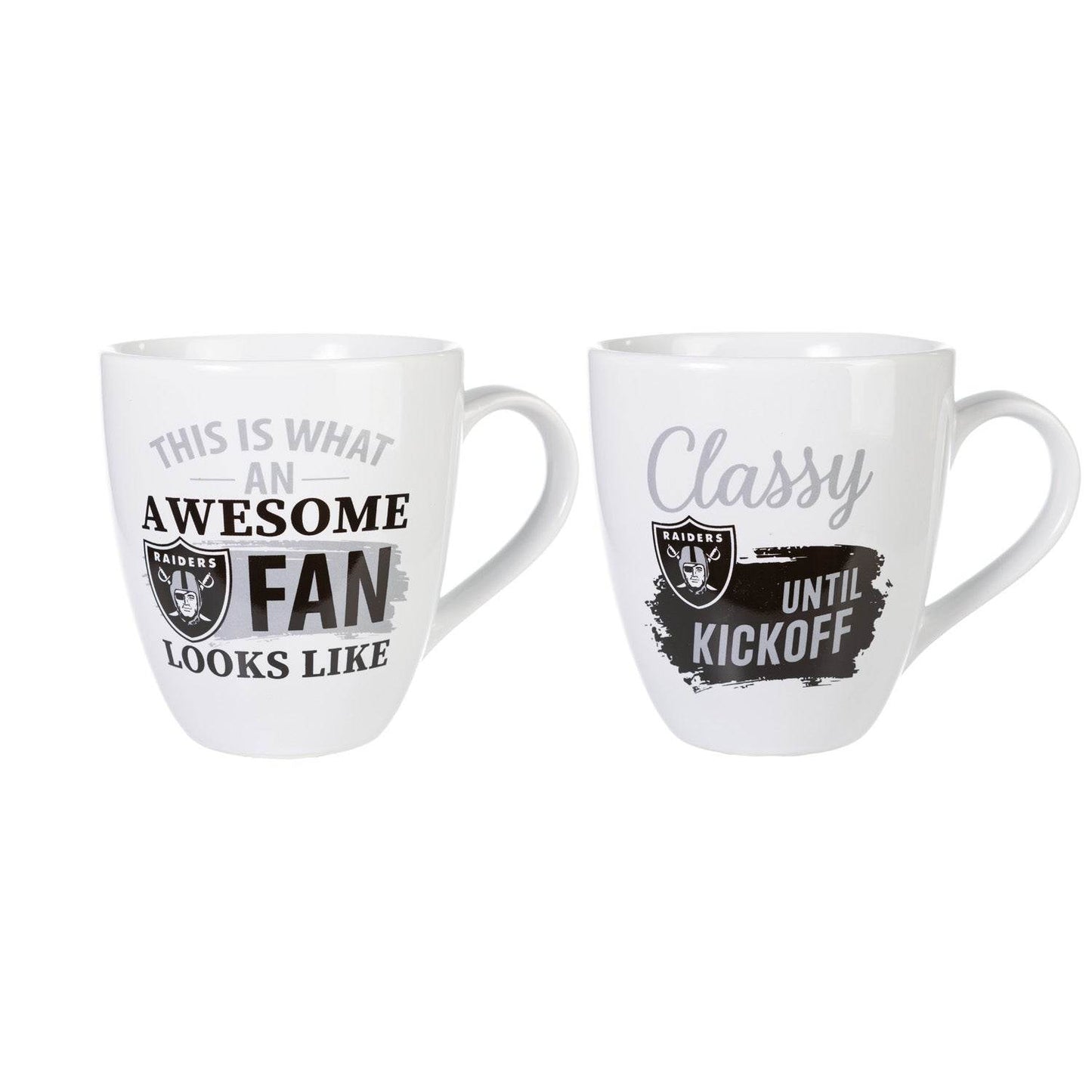 Las Vegas Raiders 17oz Ceramic Coffee Mug 2 Piece Gift Set - ToylandEU