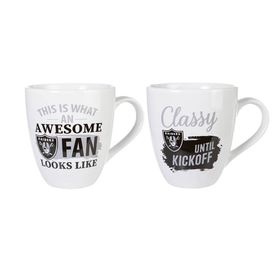 Las Vegas Raiders 17oz Ceramic Coffee Mug 2 Piece Gift Set - ToylandEU