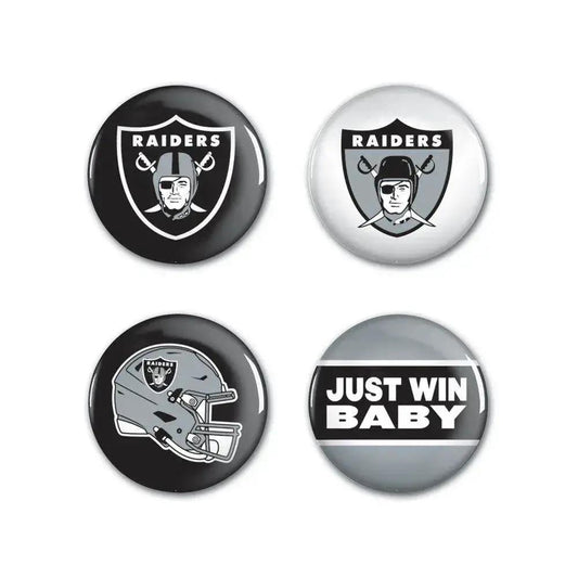  Las Vegas Raiders Buttons Set Four Pack Featuring Logos -  ToylandEU™