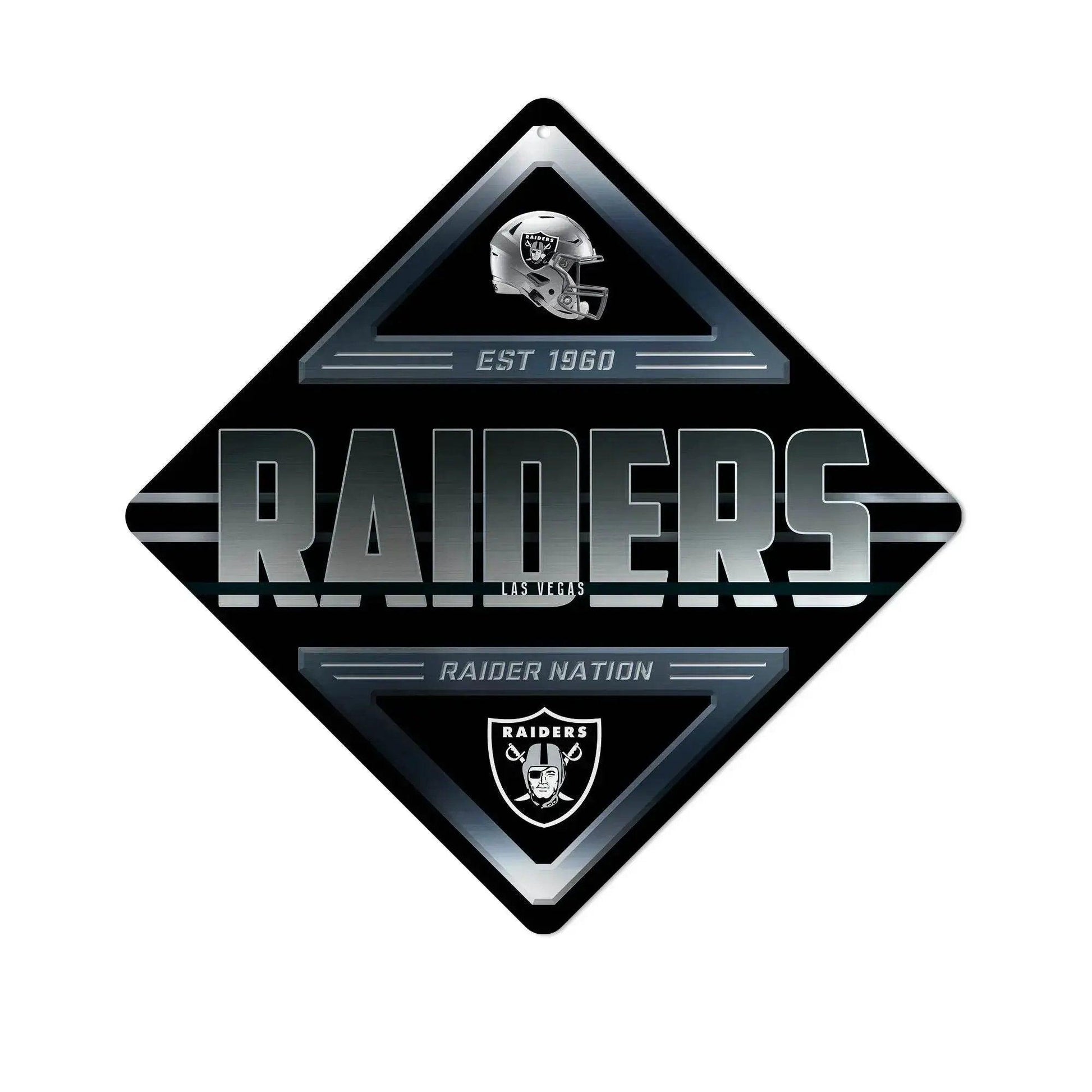  Las Vegas Raiders Diamond Shape Metal Sign 12 Inch -  ToylandEU™