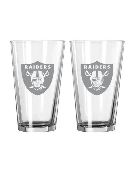  Las Vegas Raiders Glass Pint Frost Design 2 Piece Set 16 Oz -  ToylandEU™