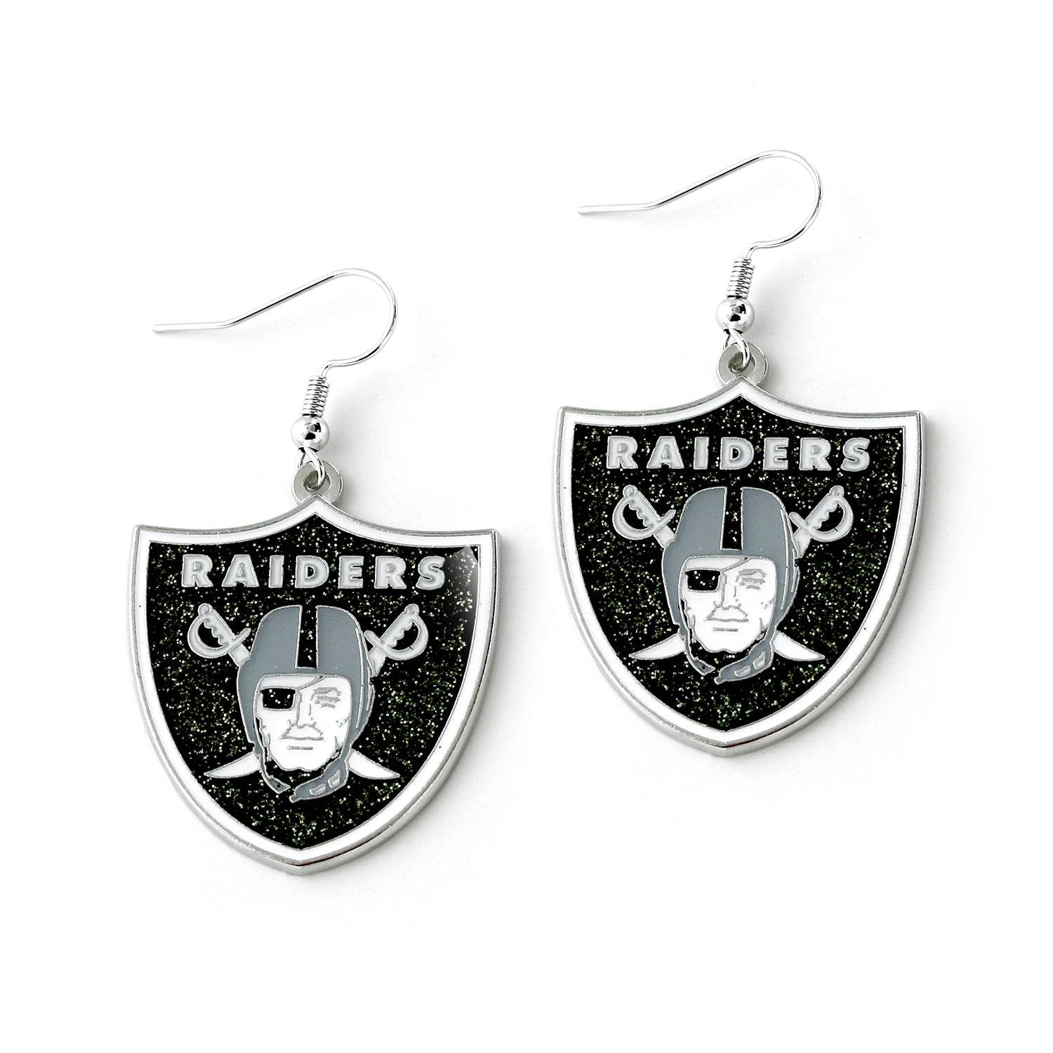 Las Vegas Raiders Glitter Dazzle Earrings For Fans - ToylandEU