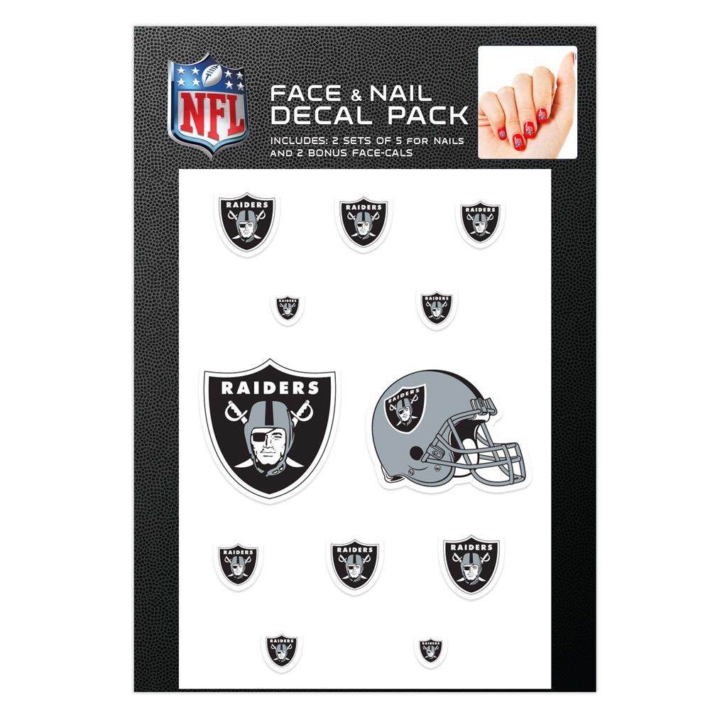 Las Vegas Raiders Nail Cals and Face Cals Decal Set - ToylandEU