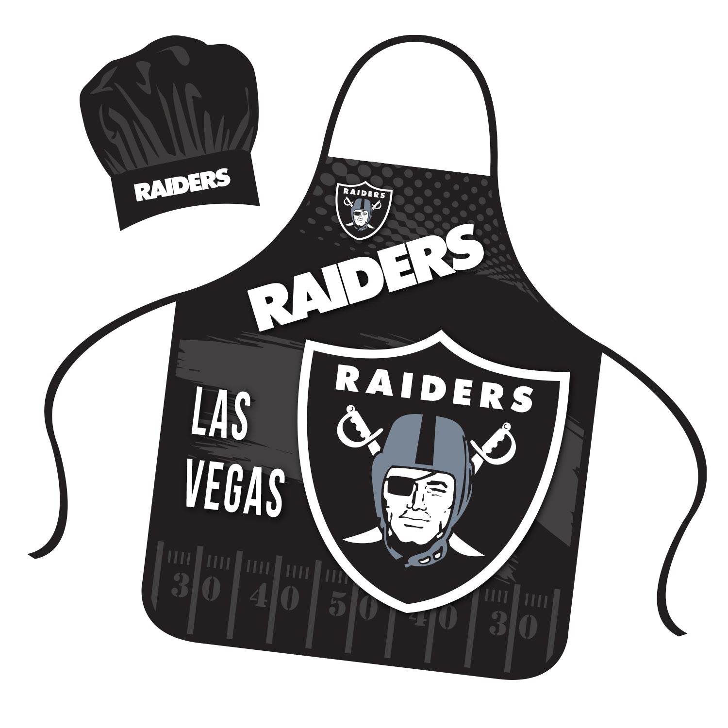Las Vegas Raiders Official Chef Hat And Apron Set Gear - ToylandEU