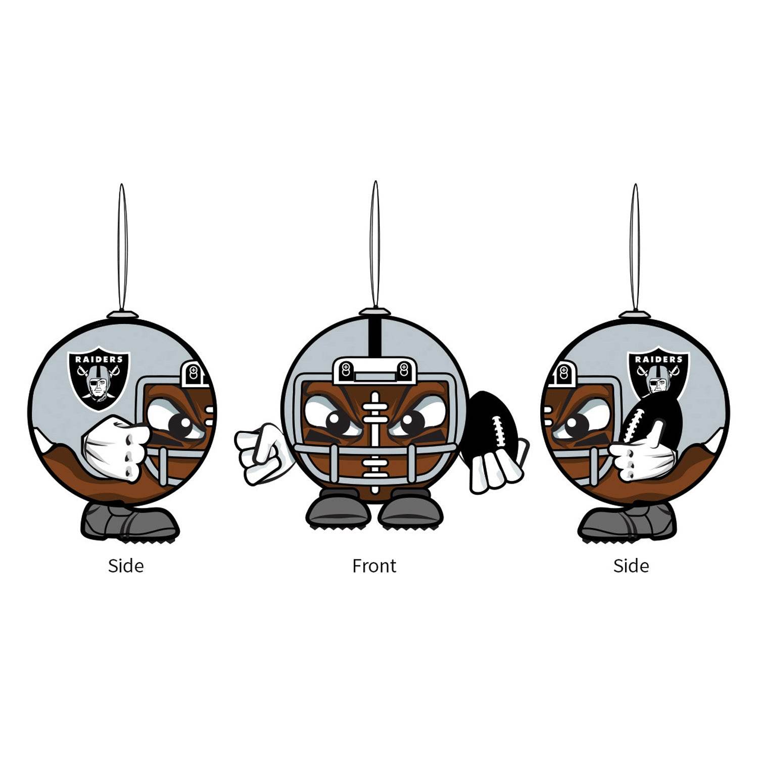 Las Vegas Raiders Ornament Ball Head 3 Inch Foam Decor - ToylandEU