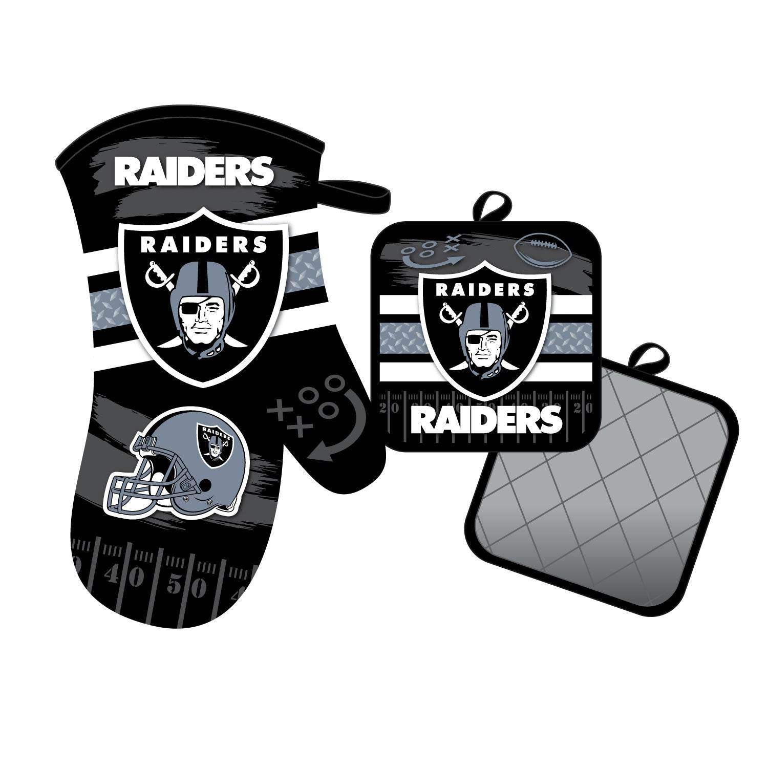 Las Vegas Raiders Oven Mitt and Pot Holder Set NFL Licensed - ToylandEU