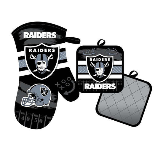 Las Vegas Raiders Oven Mitt and Pot Holder Set NFL Licensed - ToylandEU