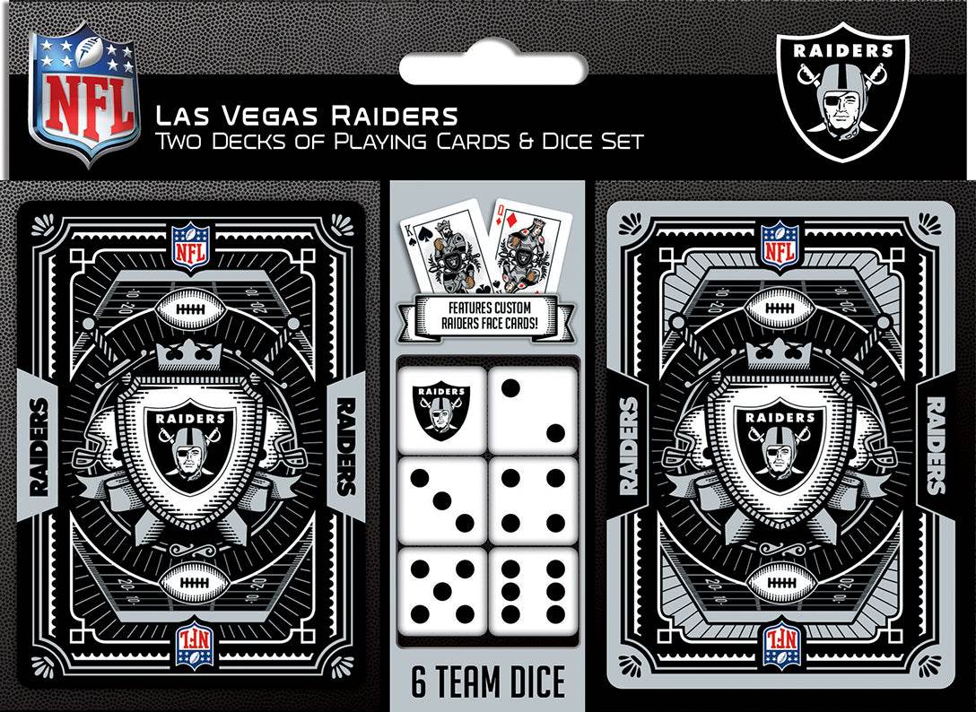Las Vegas Raiders Playing Cards And Dice Set Two Pack - ToylandEU