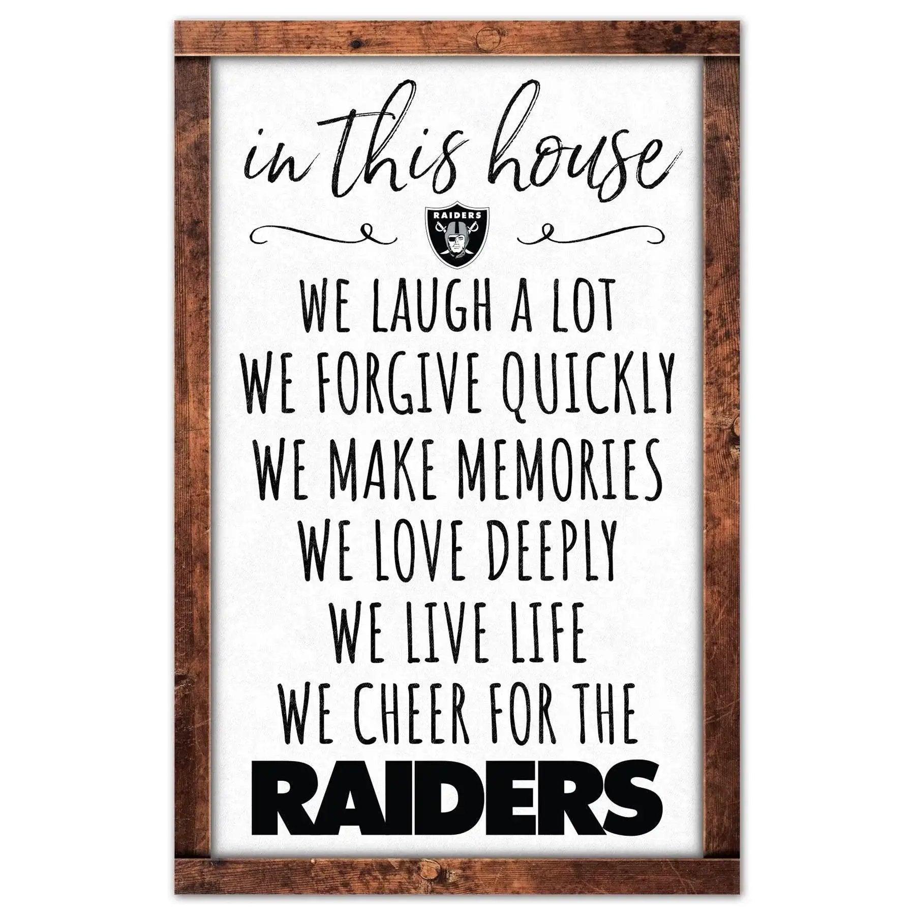  Las Vegas Raiders Sign 11x17 Wood Wall Decor In This House -  ToylandEU™