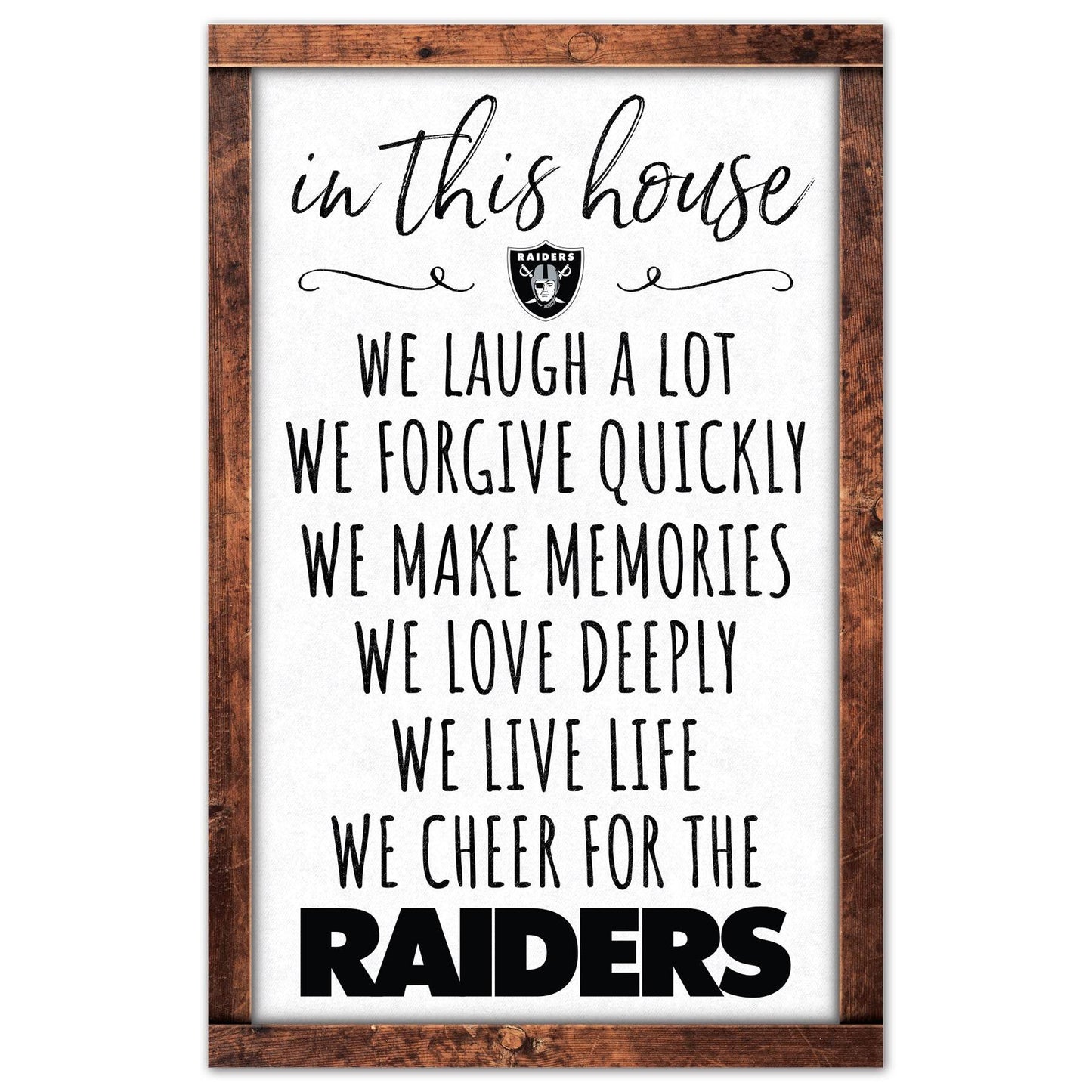 Las Vegas Raiders Sign 11x17 Wood Wall Decor In This House - ToylandEU