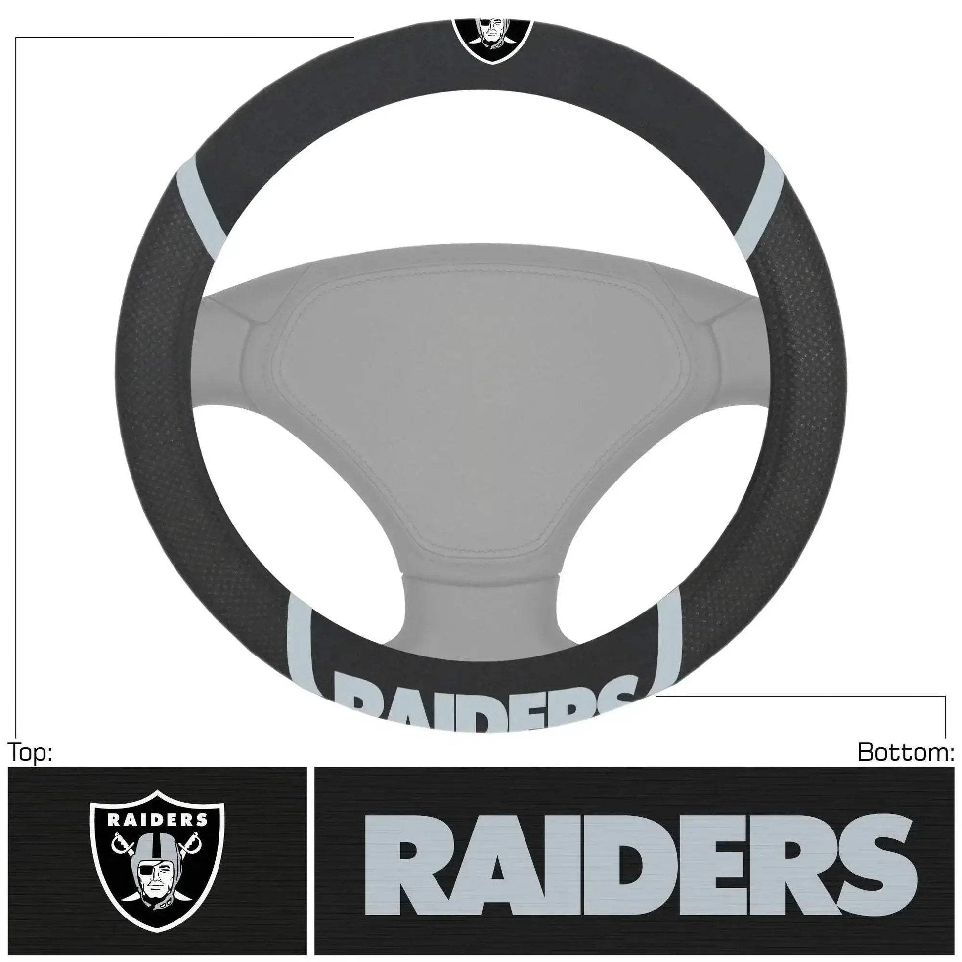  Las Vegas Raiders Steering Wheel Cover Mesh Stitched -  ToylandEU™