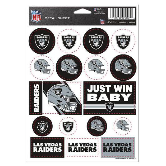 Las Vegas Raiders Vinyl Decal Sheet 5x7 Sticker Pack - ToylandEU