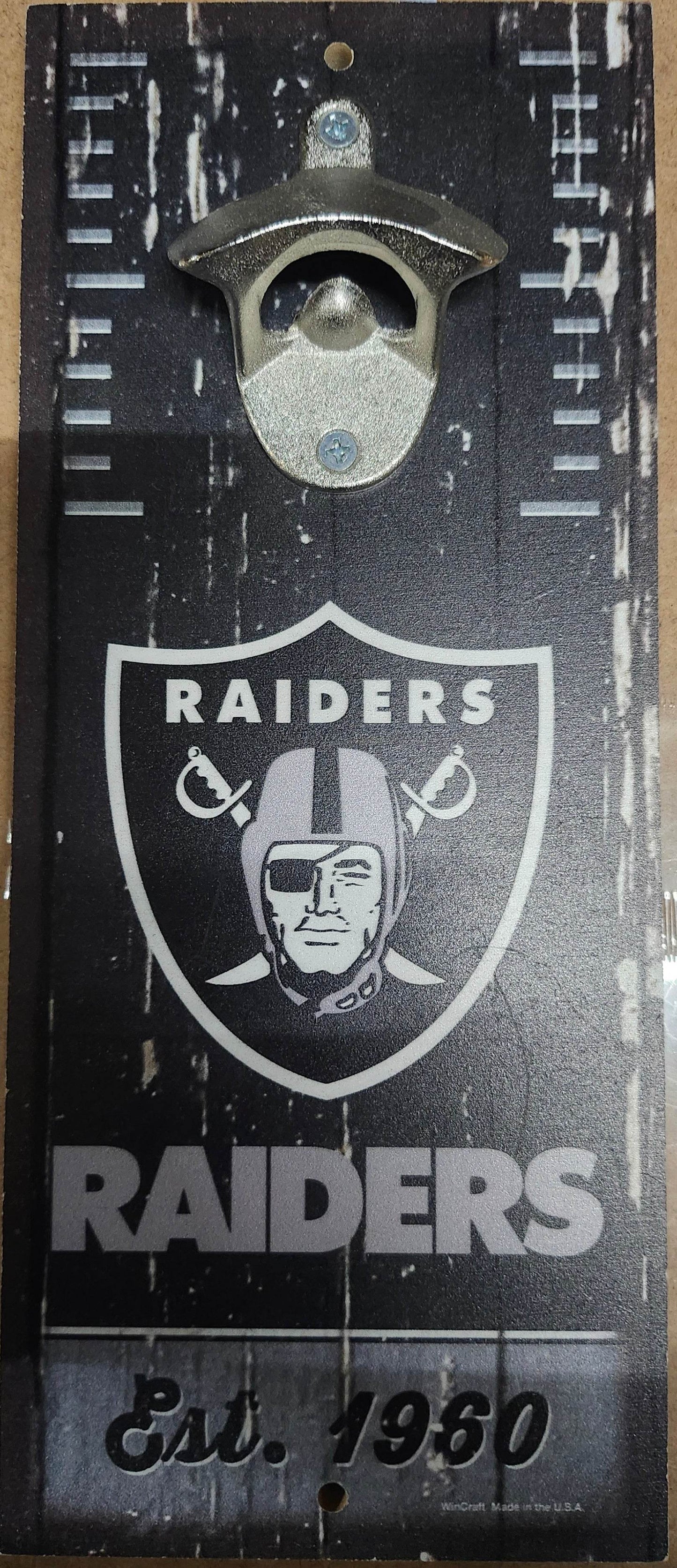Las Vegas Raiders Wood Bottle Opener Sign 5x11 Alternate - ToylandEU