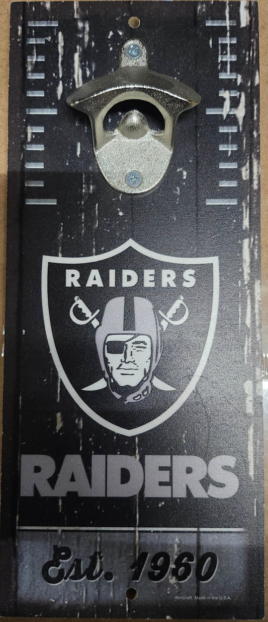 Las Vegas Raiders Wood Bottle Opener Sign 5x11 Alternate - ToylandEU