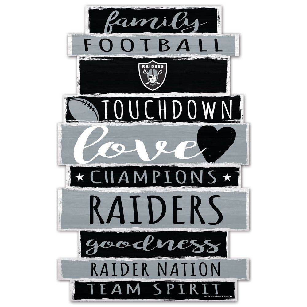 Las Vegas Raiders Wood Sign 11x17 Family Word Design - ToylandEU