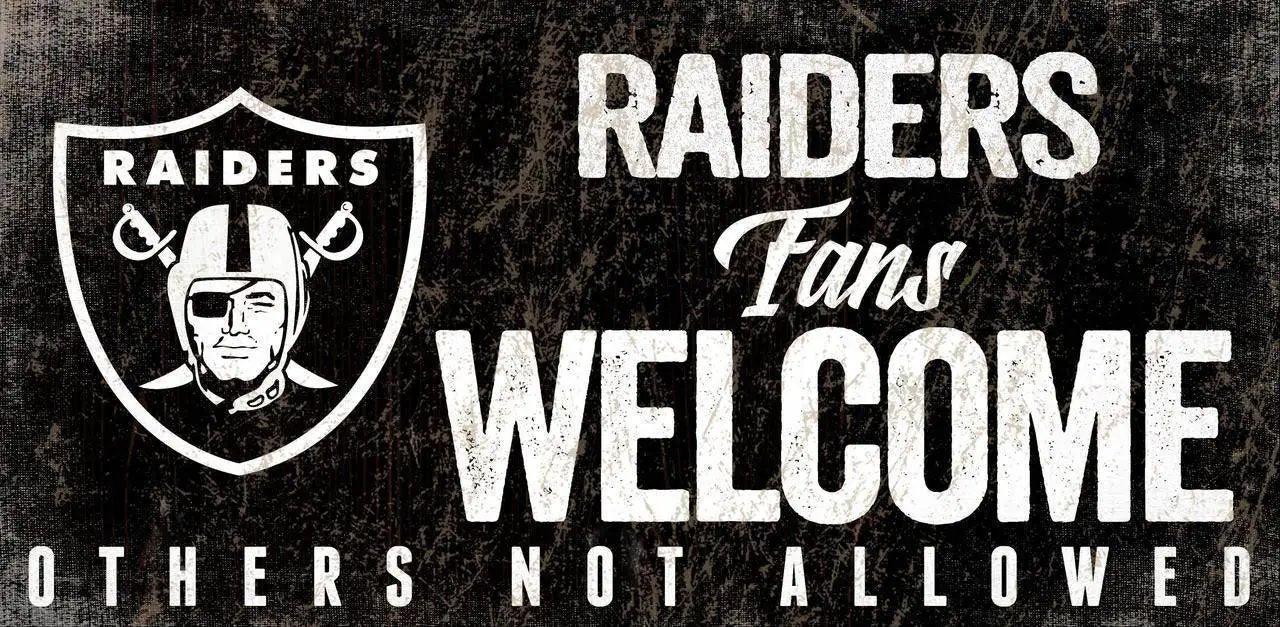  Las Vegas Raiders Wood Sign Fans Welcome 12x6 Rope Hanging -  ToylandEU™