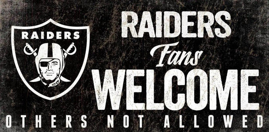  Las Vegas Raiders Wood Sign Fans Welcome 12x6 Rope Hanging -  ToylandEU™