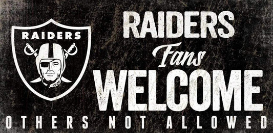 Las Vegas Raiders Wood Sign Fans Welcome 12x6 Rope Hanging - ToylandEU