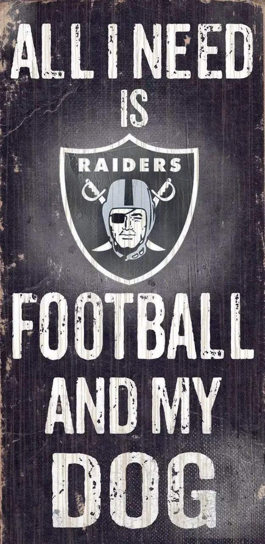 Las Vegas Raiders Wood Sign Football And Dog 12x6 Inch - ToylandEU