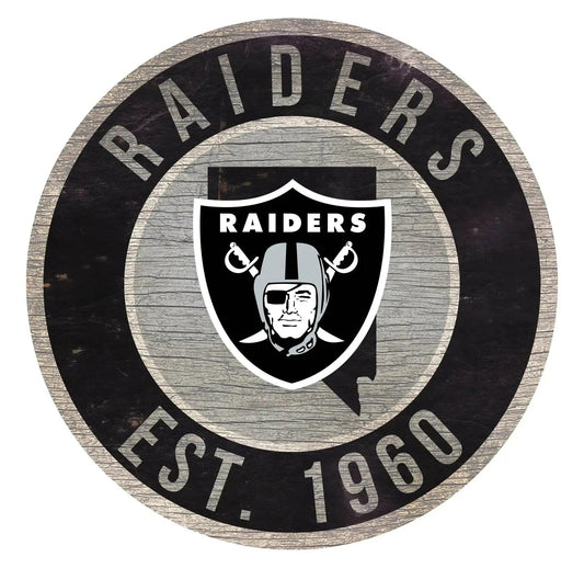  Las Vegas Raiders Wood Sign Round 12 Inch State Design -  ToylandEU™