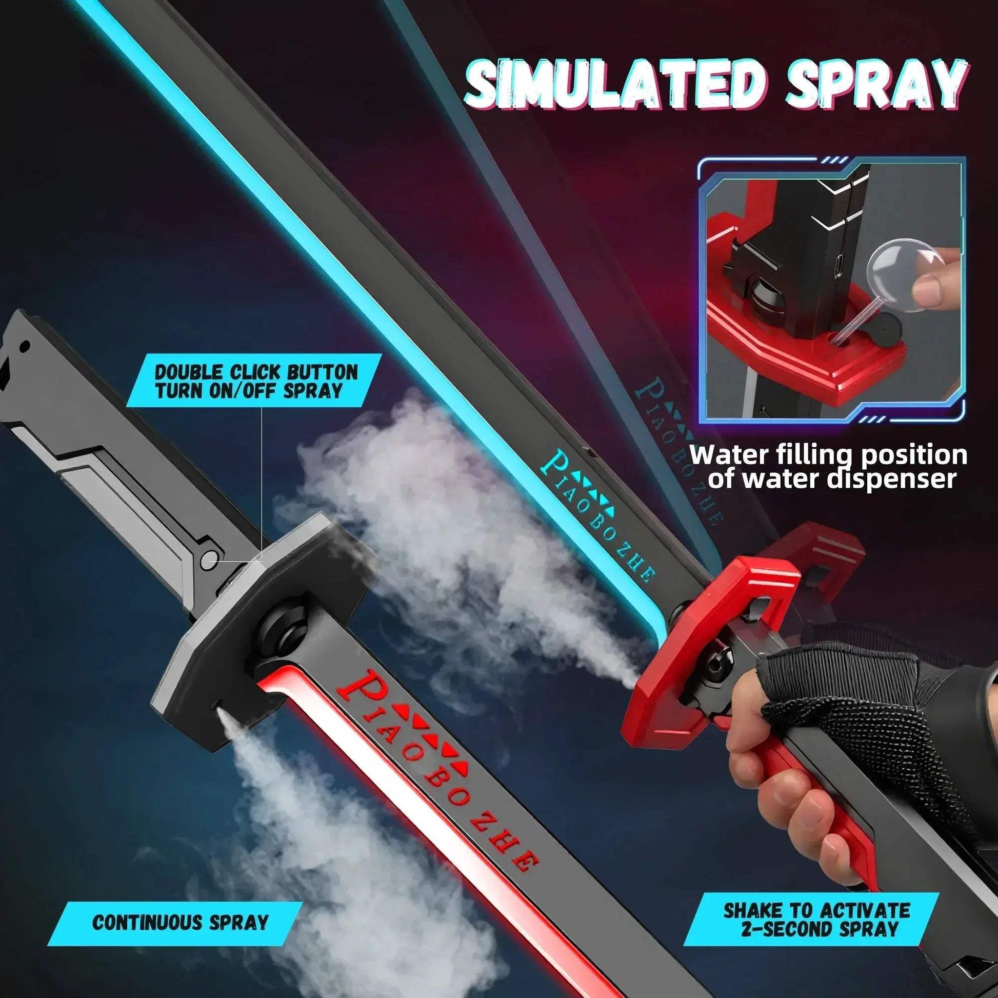 Laser Sword Prop For Cosplay With Smoke Effects LED Lights - ToylandEU