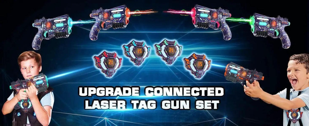  VATOS Rechargeable Infrared Laser Tag Gun Set with 4 Vests and Glowing Lights for Adults and Kids -  ToylandEU™