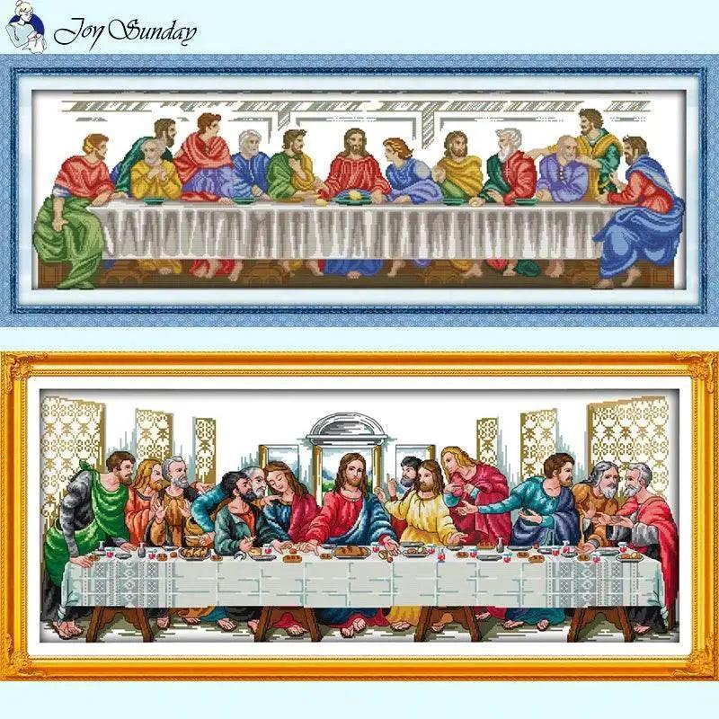 Last Supper Religious Cross Stitch DIY Sewing Kit - Embroidery on Aida Fabric with Printed Canvas -  ToylandEU™