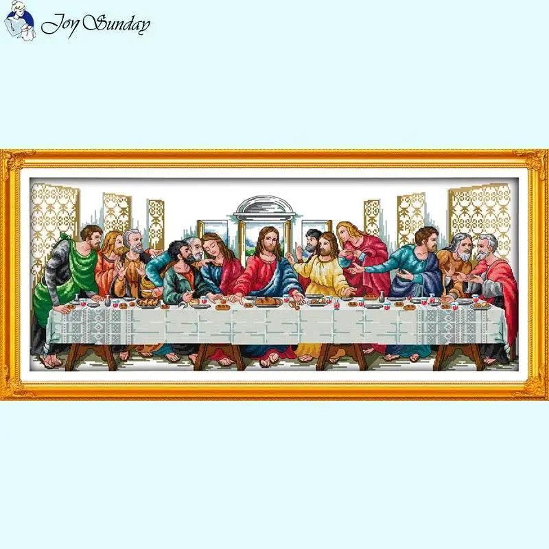  Last Supper Religious Cross Stitch DIY Sewing Kit - Embroidery on Aida Fabric with Printed Canvas -  ToylandEU™