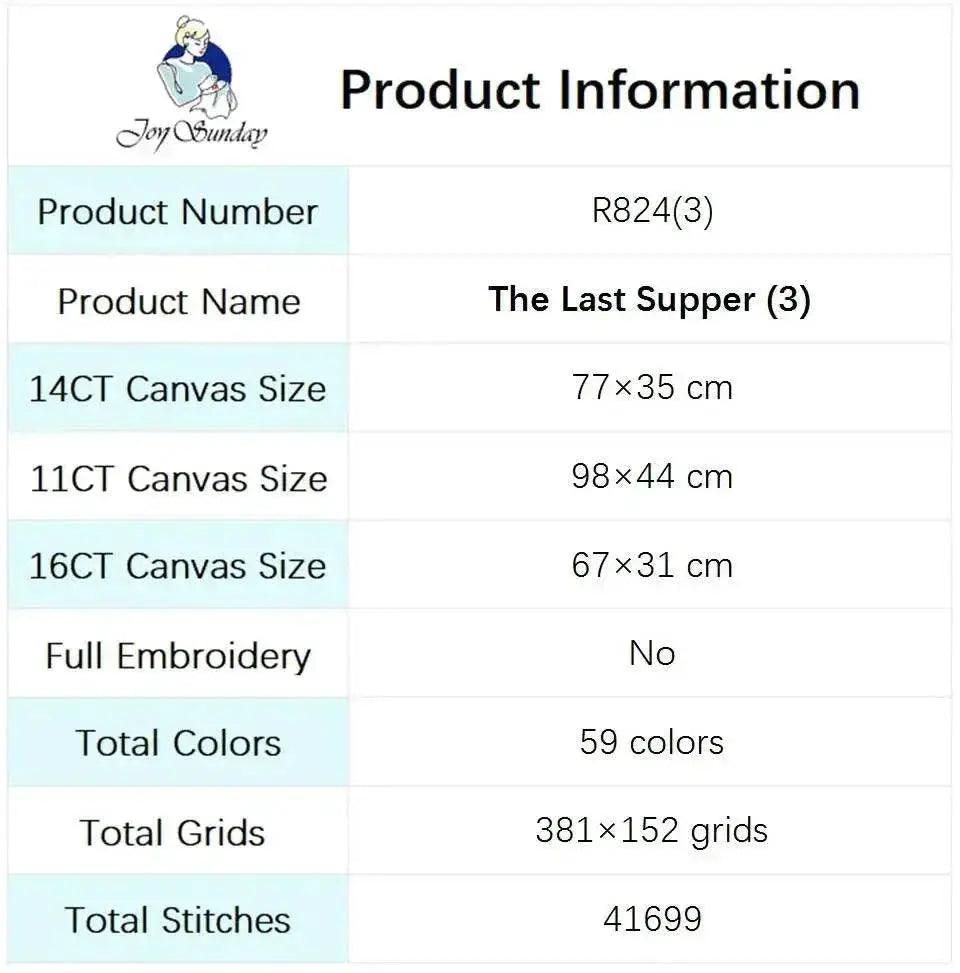  Last Supper Religious Cross Stitch DIY Sewing Kit - Embroidery on Aida Fabric with Printed Canvas -  ToylandEU™